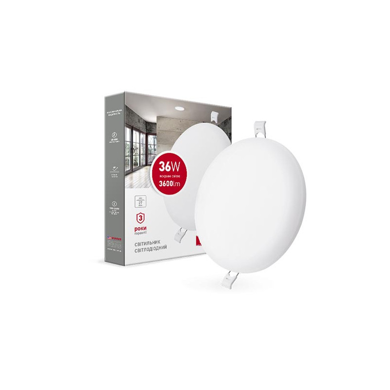 Світильник св-діод. Maxus SP edge 36W 4100K (коло)