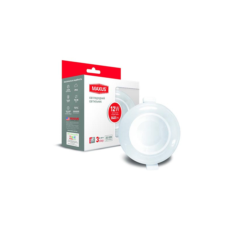 Світильник світлодіодний 3-step SDL Maxus 12W 30004100K (коло)
