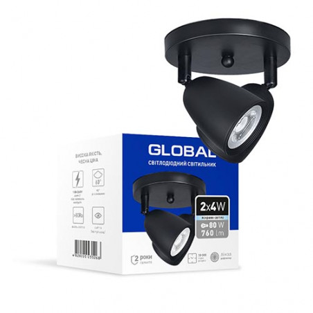 Світильник св-діод. GSL-01C Global 8W 4100K чорний