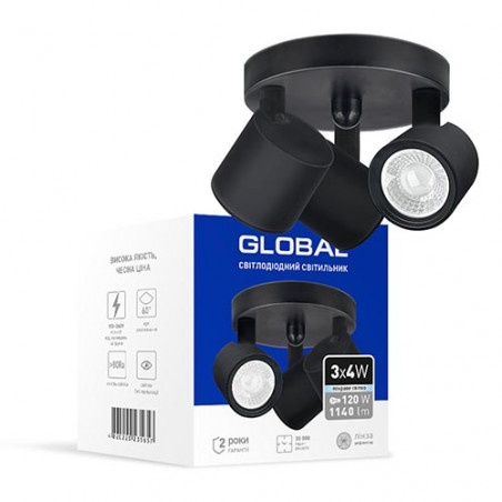 Світильник св-діод. GSL-02C Global 12W 4100K чорний