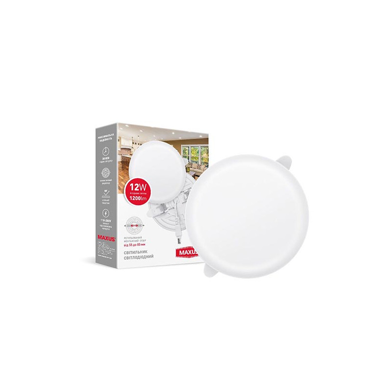Світильник світлодіодний Maxus SP Adjustable 12W 4100K Circle