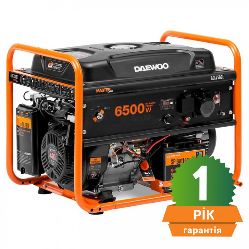 Генератор бензиновий DAEWOO GDA-7500E 6.5кВт 1ф електростартер