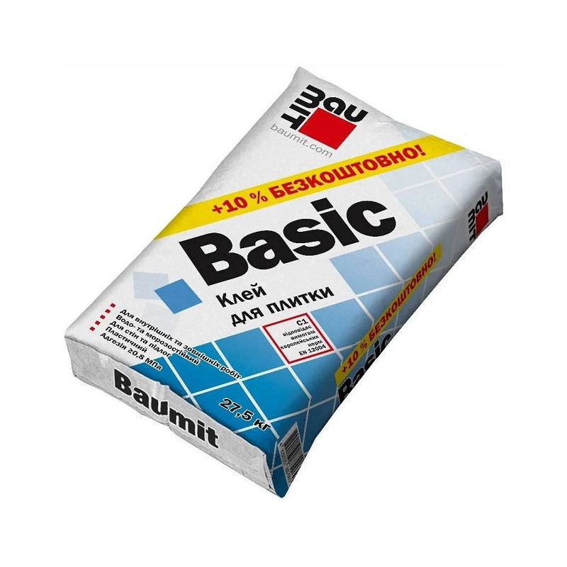 Baumit Суміш базова клейова для плитки 27,5кг BASIC